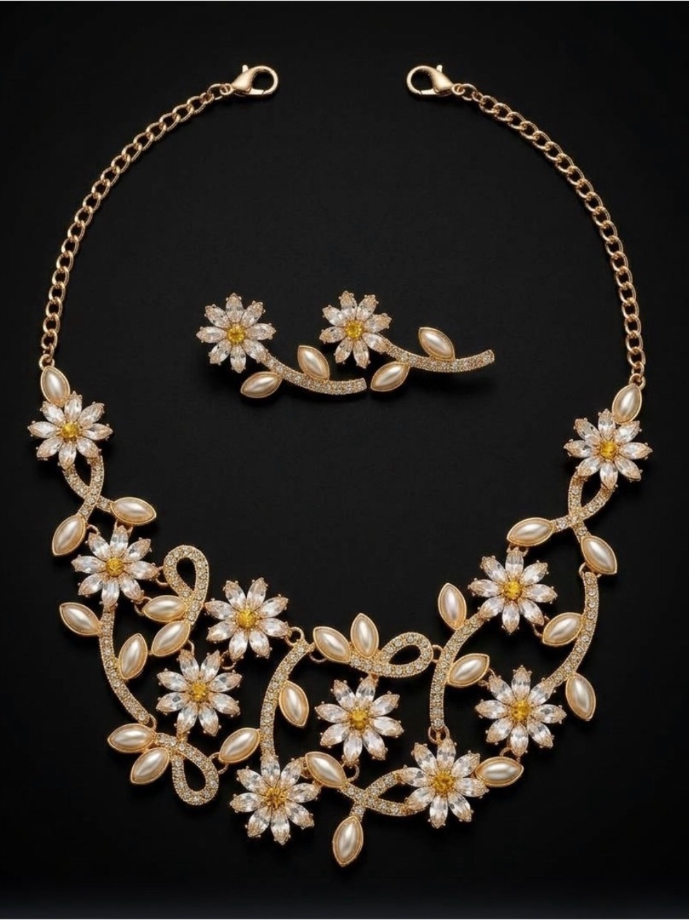 ⭐️💛✨I.N.C. Floral Necklace and Earrings ✨💛⭐️